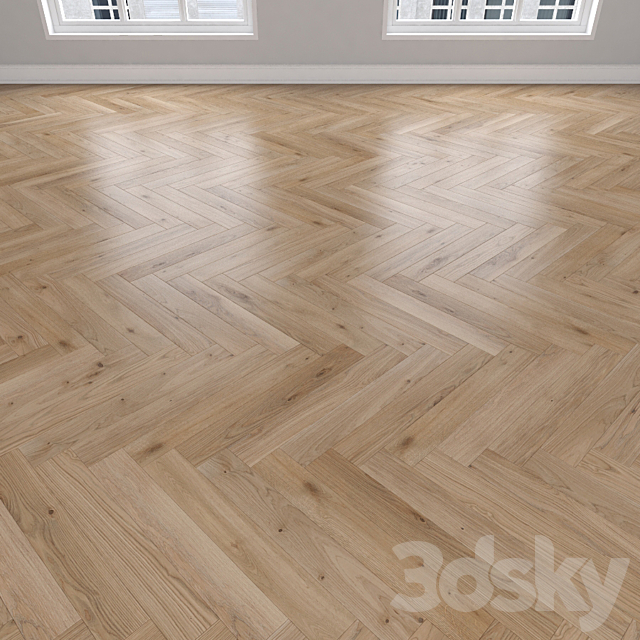 Parquet Oak 3 types: herringbone linear chevron. 3ds Max - thumbnail 3