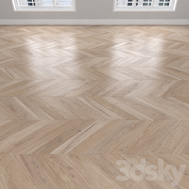 Parquet Oak 3 types: herringbone linear chevron. 3ds Max - thumbnail 3