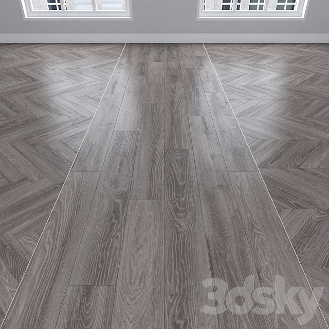 Parquet Oak 3 types: herringbone linear chevron. 3ds Max - thumbnail 1