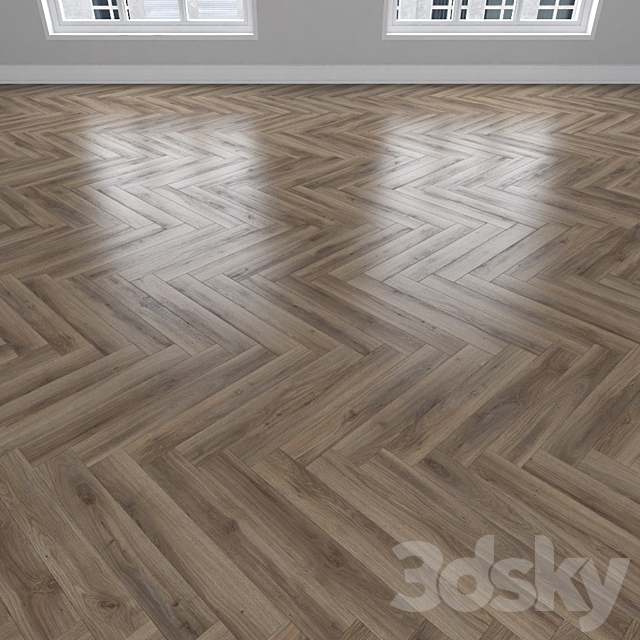 Parquet Oak 3 types: herringbone linear chevron. 3ds Max - thumbnail 3