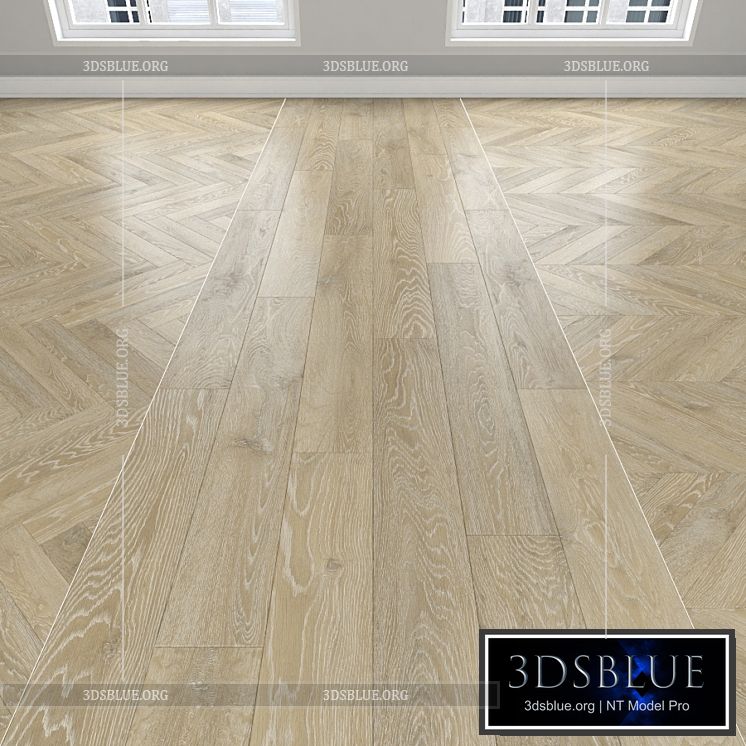 Parquet Oak 3 types: herringbone linear chevron. 3DS Max - thumbnail 3