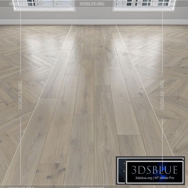 Parquet Oak 3 types: herringbone linear chevron. 3DS Max - thumbnail 3