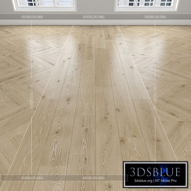 Parquet Oak 3 types: herringbone linear chevron. 3DS Max - thumbnail 3