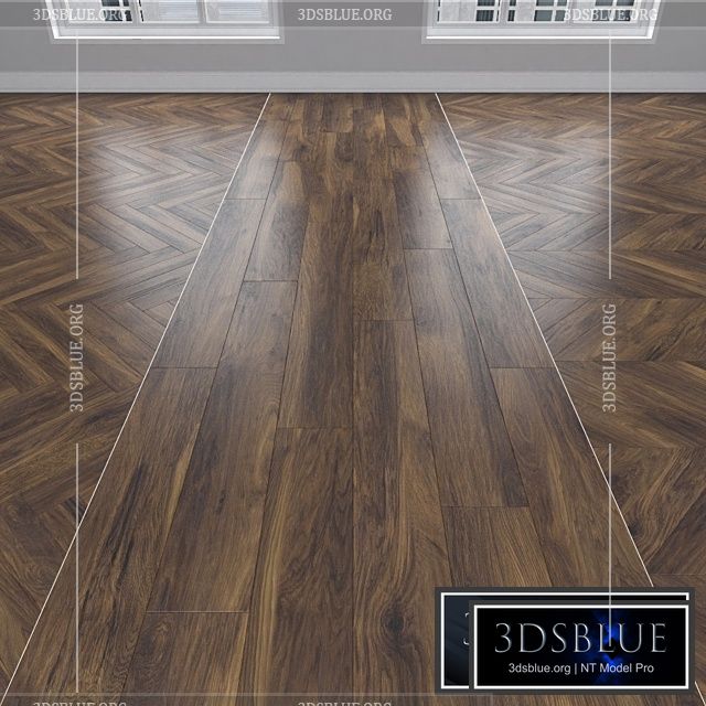 Parquet Oak 3 types: herringbone linear chevron. 3DS Max - thumbnail 3