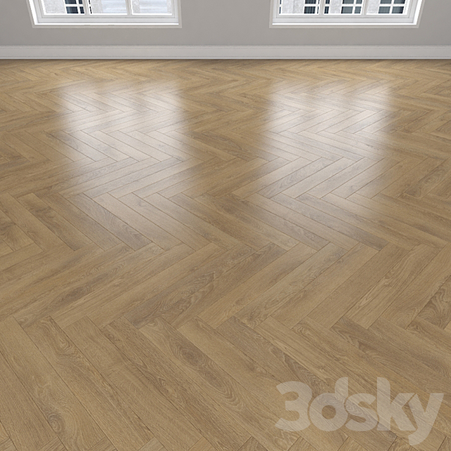 Parquet Oak 3 types: herringbone linear chevron. 3ds Max - thumbnail 3