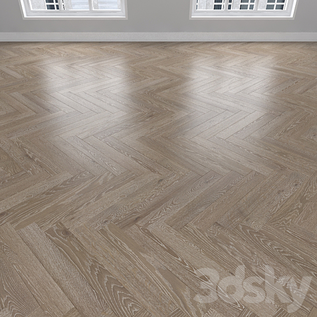 Parquet Oak 3 types: herringbone linear chevron. 3DS Max Model - thumbnail 2