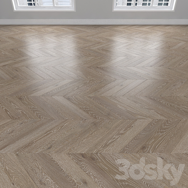 Parquet Oak 3 types: herringbone linear chevron. 3DS Max Model - thumbnail 3