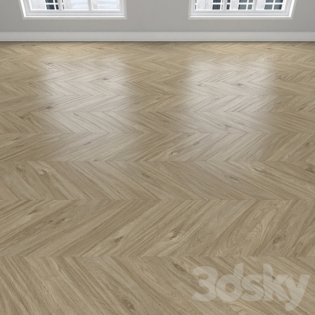 Parquet Oak 3 types: herringbone linear chevron. 3DS Max Model - thumbnail 4