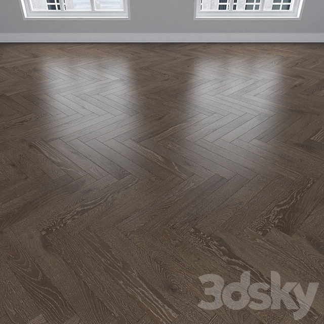 Parquet Oak 3 types: herringbone linear chevron. 3DS Max Model - thumbnail 3