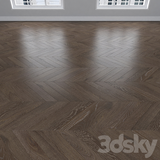 Parquet Oak 3 types: herringbone linear chevron. 3DS Max Model - thumbnail 4