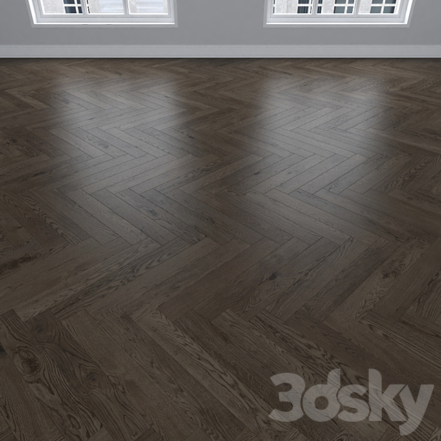 Parquet Oak 3 types: herringbone linear chevron. 3DS Max Model - thumbnail 3