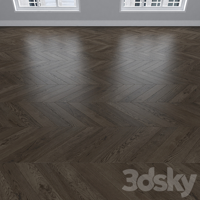 Parquet Oak 3 types: herringbone linear chevron. 3DS Max Model - thumbnail 4