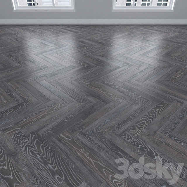 Parquet Oak 3 types: herringbone linear chevron. 3DS Max Model - thumbnail 3