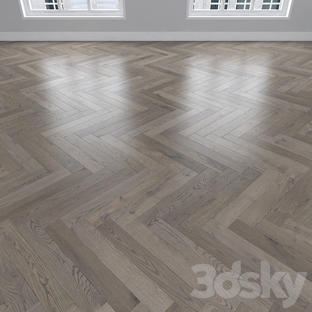 Parquet Oak 3 types: herringbone linear chevron. 3DS Max Model - thumbnail 2