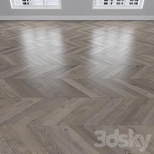 Parquet Oak 3 types: herringbone linear chevron. 3DS Max Model - thumbnail 3