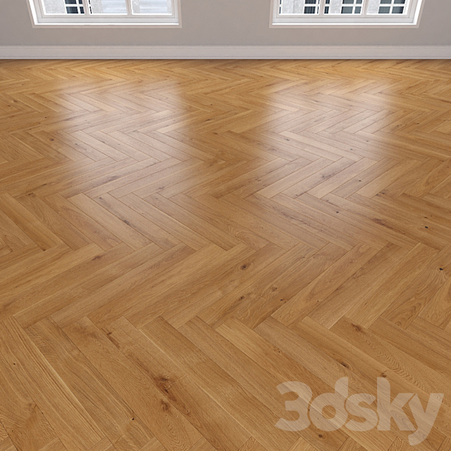 Parquet Oak caramel 3 types: herringbone linear chevron. 3DS Max Model - thumbnail 3