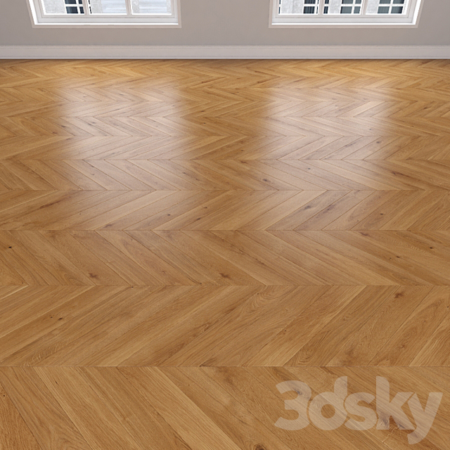 Parquet Oak caramel 3 types: herringbone linear chevron. 3DS Max Model - thumbnail 4