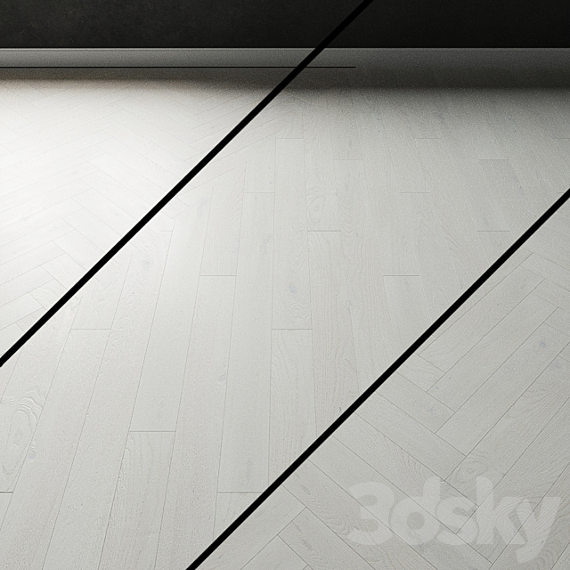 Parquet oak Coswick. Inspire CRYSTAL WHITE Bleached 3ds Max - thumbnail 1