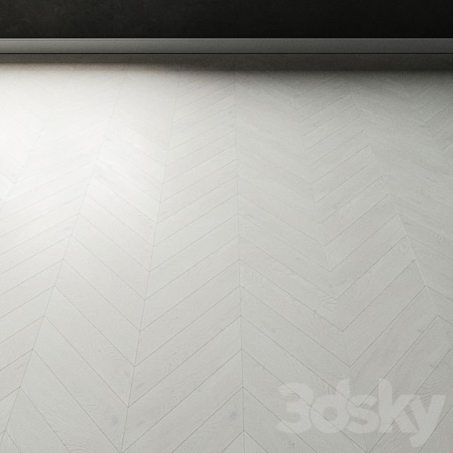 Parquet oak Coswick. Inspire CRYSTAL WHITE Bleached 3ds Max - thumbnail 3