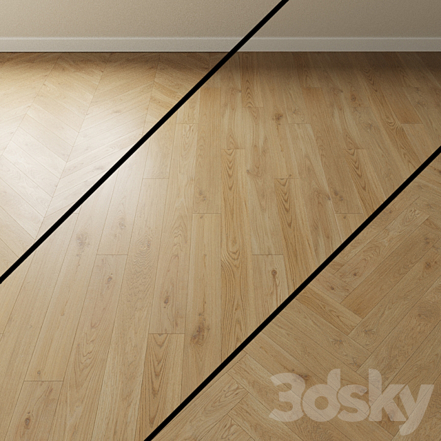 Parquet oak Coswick. Inspire PASTEL bleached 3ds Max - thumbnail 1