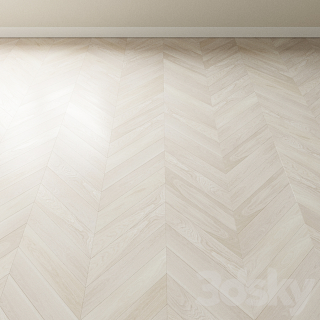 Parquet oak Coswick. Inspire WHITE HOARFROST bleached 3ds Max - thumbnail 3