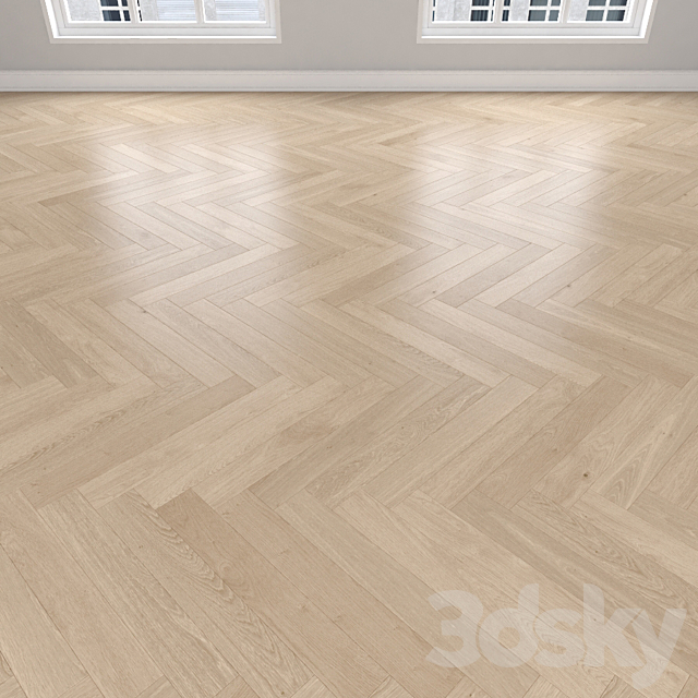 Parquet Oak cream 3 types: herringbone linear chevron. 3ds Max - thumbnail 3