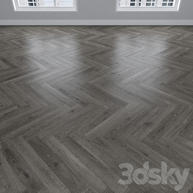 Parquet Oak gray 3 types: herringbone linear chevron. 3ds Max - thumbnail 3