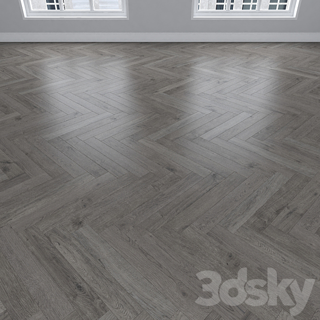 Parquet Oak gray 3 types: herringbone linear chevron. 3ds Max - thumbnail 3