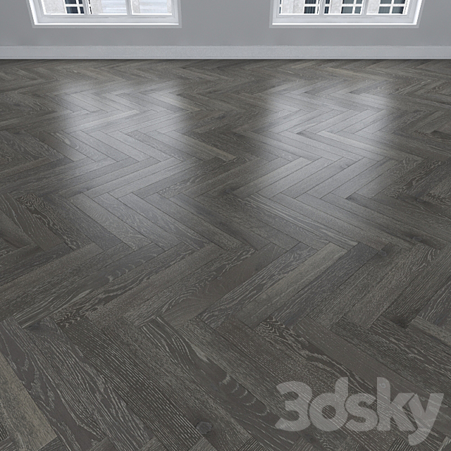 Parquet Oak gray 3 types: herringbone linear chevron. 3ds Max - thumbnail 2