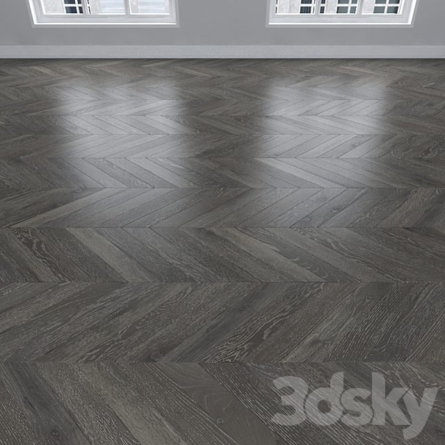 Parquet Oak gray 3 types: herringbone linear chevron. 3ds Max - thumbnail 3