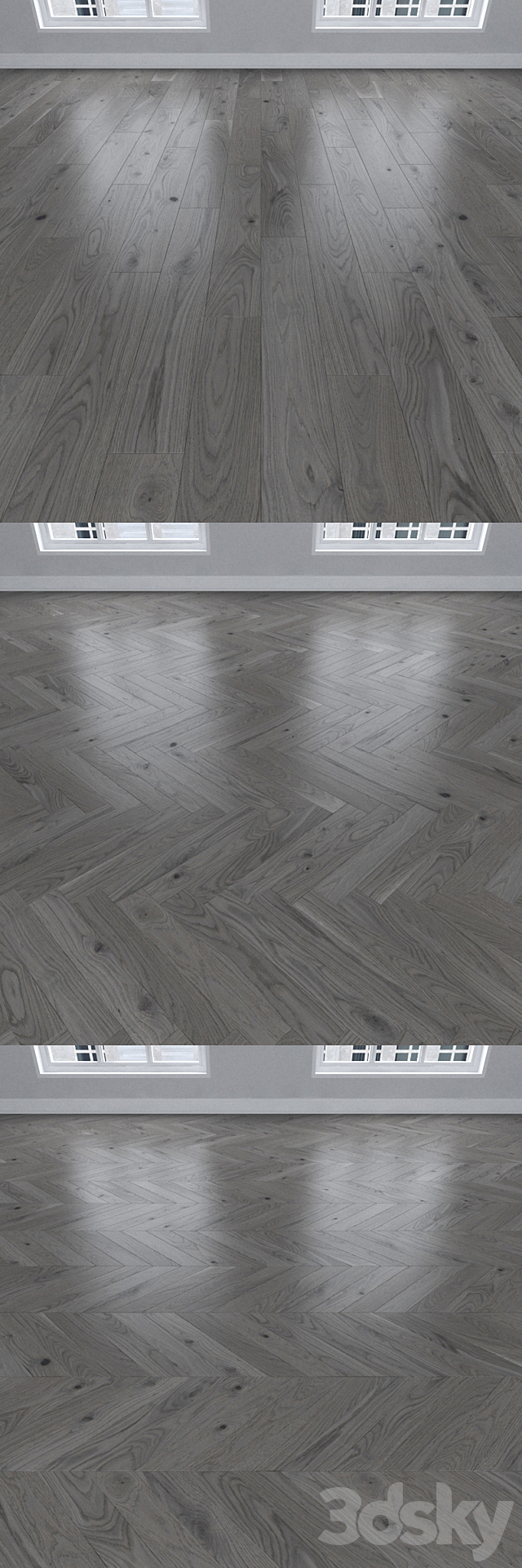 Parquet Oak gray. 3 types: herringbone. linear. chevron. 3DSMax File - thumbnail 2