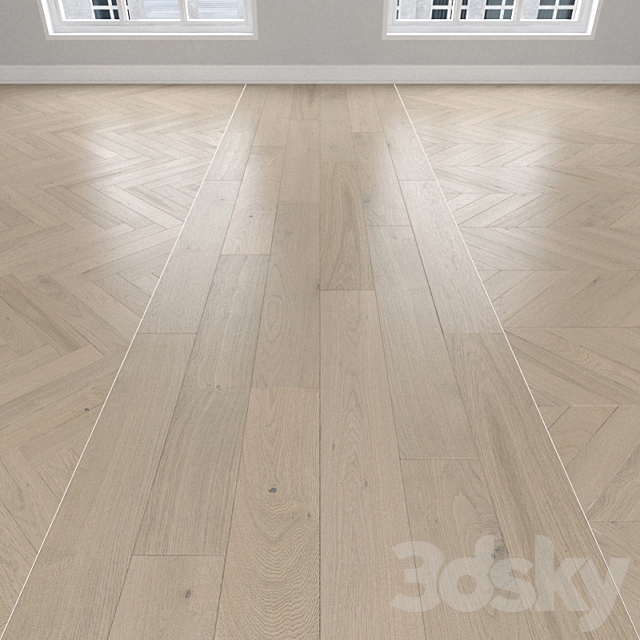 Parquet Oak sand. 3 species: herringbone. linear. chevron. 3DSMax File - thumbnail 1