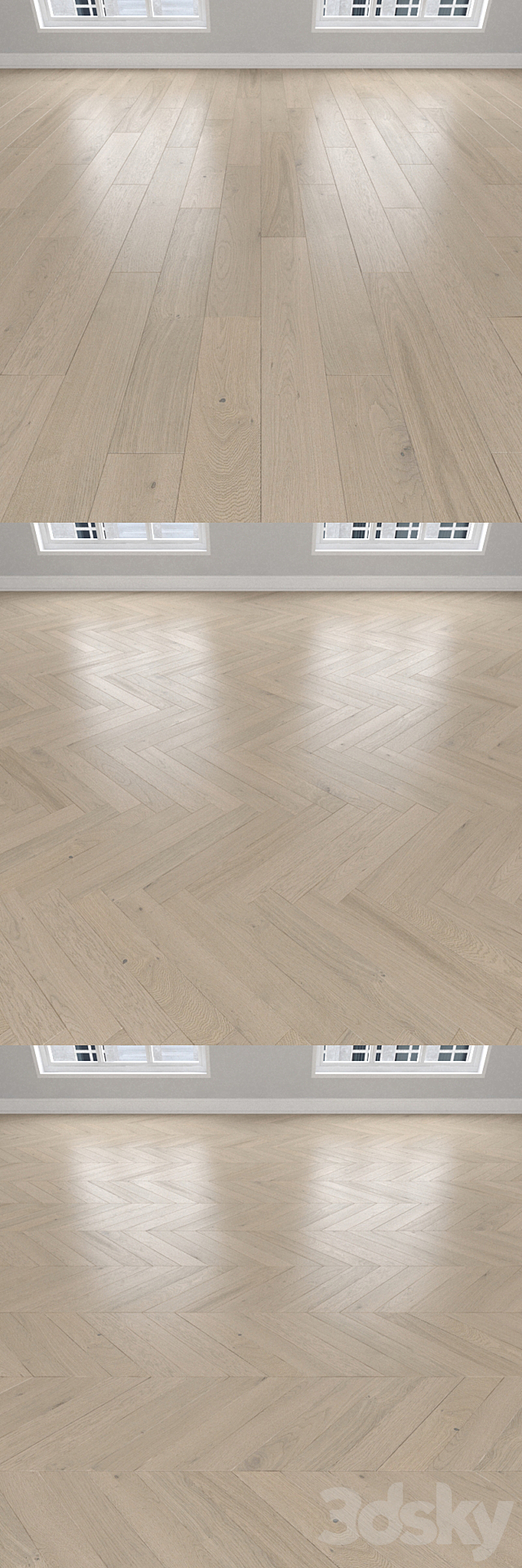 Parquet Oak sand. 3 species: herringbone. linear. chevron. 3DSMax File - thumbnail 2