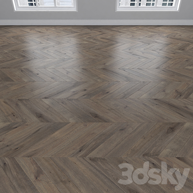 Parquet Oak smoky 3 types: herringbone linear chevron. 3DS Max Model - thumbnail 4