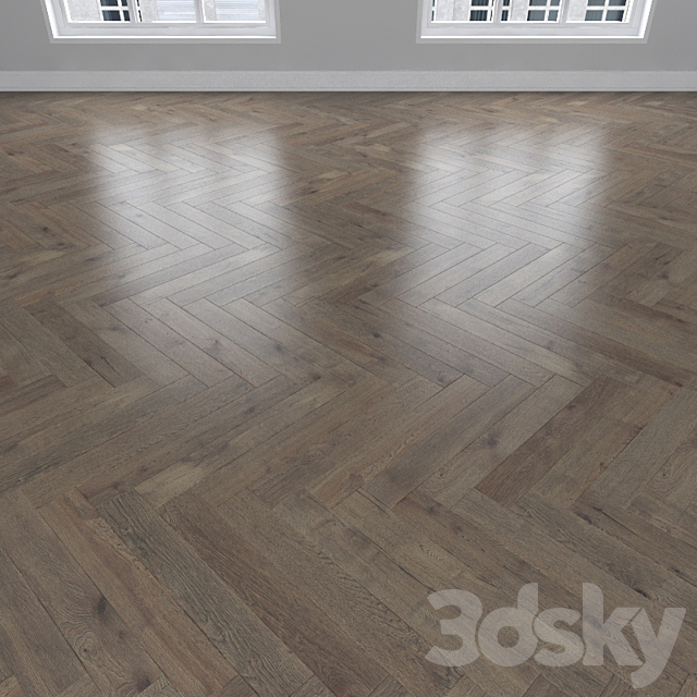 Parquet Oak smoky 3 types: herringbone linear chevron. 3DS Max Model - thumbnail 2