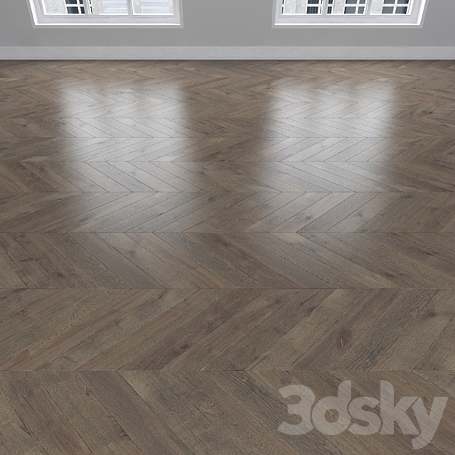 Parquet Oak smoky 3 types: herringbone linear chevron. 3DS Max Model - thumbnail 3