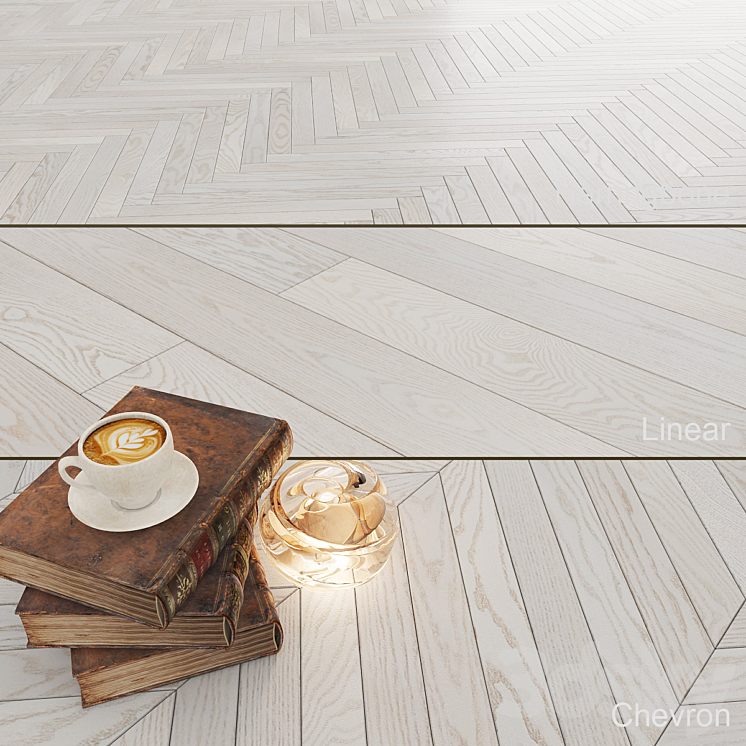 Parquet Polarwood Oak Elara White Matt 3DS Max - thumbnail 1