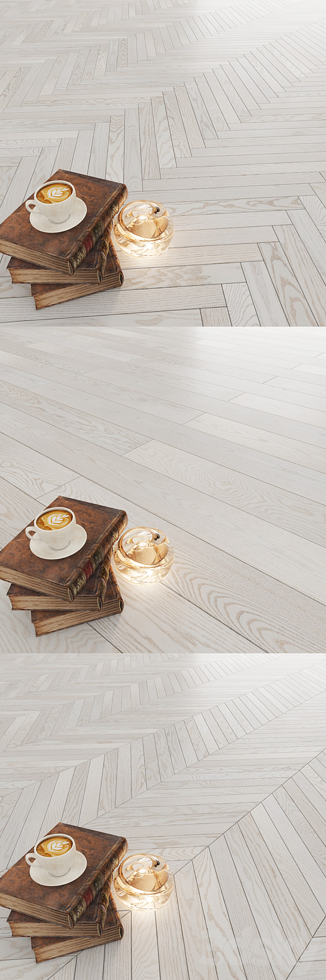 Parquet Polarwood Oak Elara White Matt 3DS Max Model - thumbnail 2