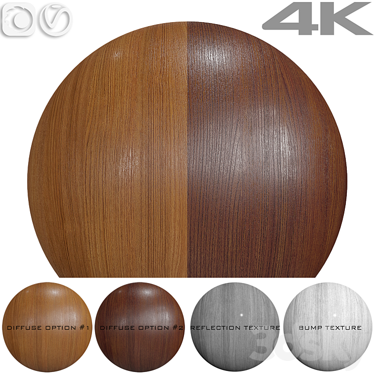 Seamless texture – Teak 3DS Max Model - thumbnail 1