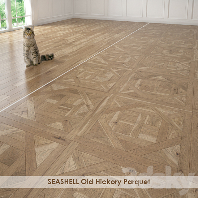 SEASHELL Old Hickory Parquet 3ds Max - thumbnail 1