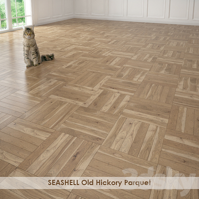 SEASHELL Old Hickory Parquet 3ds Max - thumbnail 3