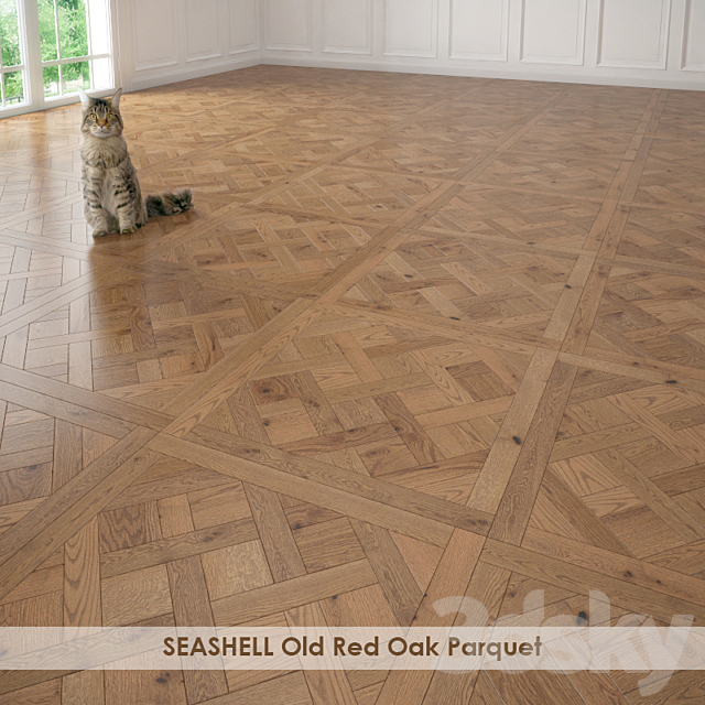 SEASHELL Old Red Oak Parquet 3DSMax File - thumbnail 3