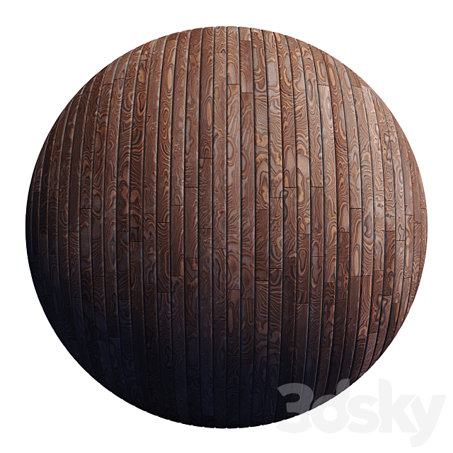 Striped Wood + Light Panels D _ PBR 4K _ 2 Mats 3ds Max - thumbnail 1