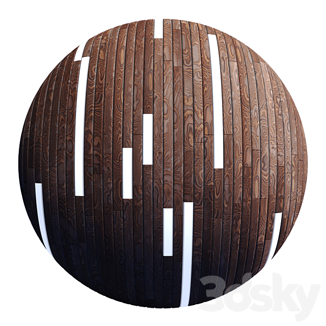 Striped Wood + Light Panels D _ PBR 4K _ 2 Mats 3ds Max - thumbnail 3