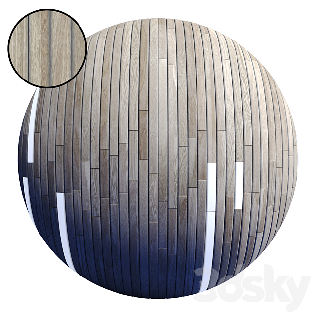 Striped Wood + Light Panels H _ PBR 4K _ 2 Mats 3ds Max - thumbnail 2