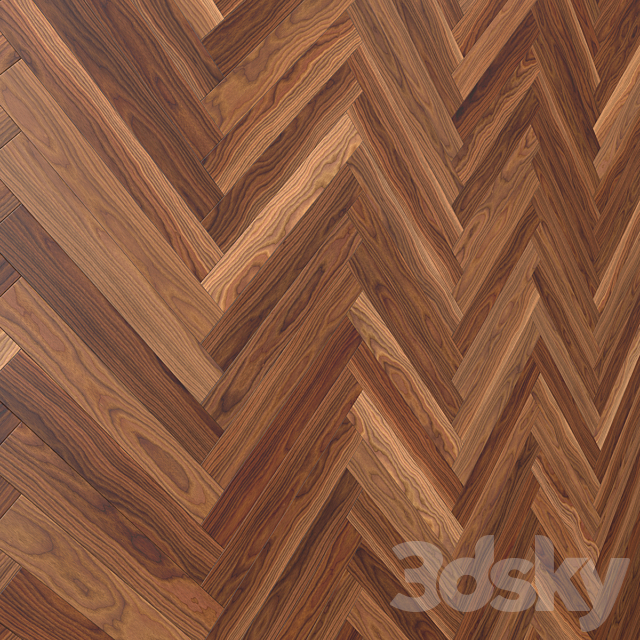 Walnut Wood Parquet 6K High Resolution Tileable Textures Corona & Vray 3DS Max Model - thumbnail 2