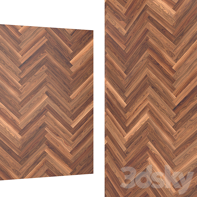 Walnut Wood Parquet 6K High Resolution Tileable Textures Corona & Vray 3DS Max Model - thumbnail 3