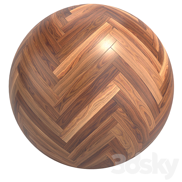 Walnut Wood Parquet 6K High Resolution Tileable Textures Corona & Vray 3DS Max Model - thumbnail 4