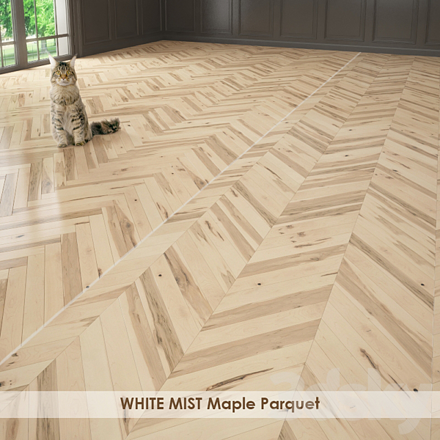 WHITE MIST Maple Parquet 3DSMax File - thumbnail 2