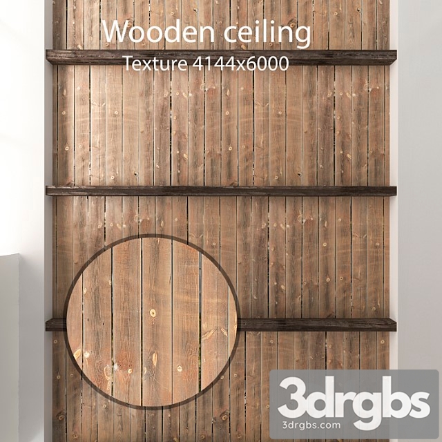 Wood  120 Wooden ceiling with beams 04 3dsmax Download - thumbnail 1